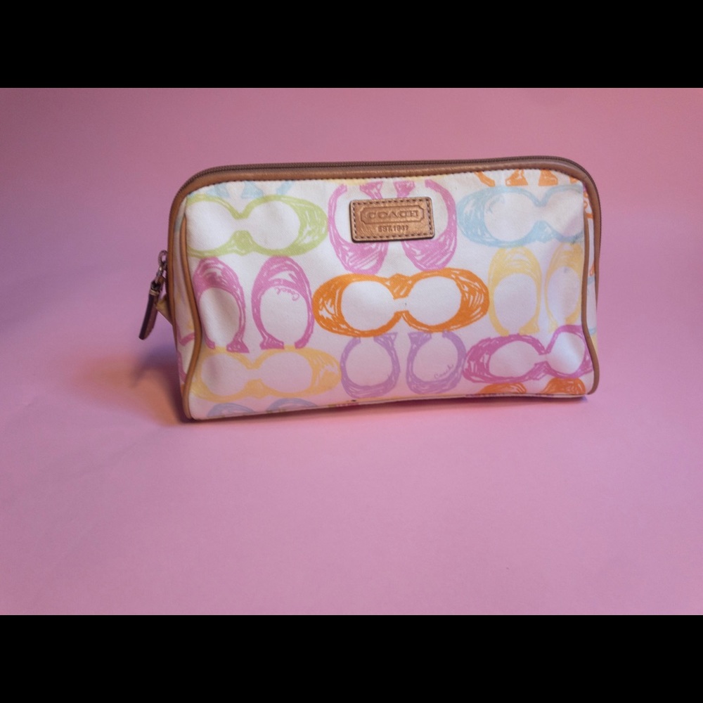Coach multicolor makeup bag